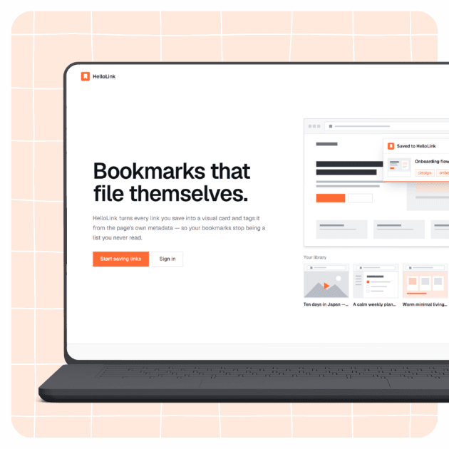 HelloLink landing page